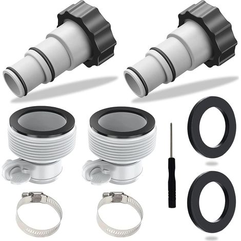2PCS Adaptateur Tuyau Piscine,Nsemble D'Adaptateurs Tuyau Piscine,Adaptateur Tuyau Pour Pompe,Adaptateur Piscine,Adaptateur Tuyau Rechange, Rechange Filetage IntéRieur, Adaptateur Piscine