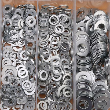 900-teiliges Sortiment an Flachstahlscheiben M3-M10 in A3-Box (1/5)
