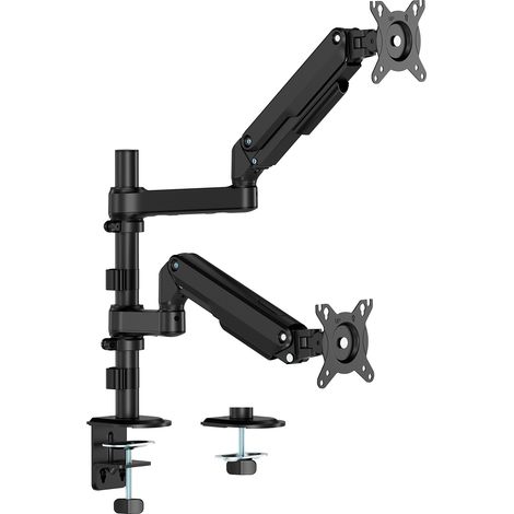AISENS - SOPORTE DE MESA ECO CONTRAPESO GIRATORIO E INCLINABLE PARA MONITOR/TV 9KG (3 PIVOTES, 2 BRAZOS) DE 17-32, NEGRO