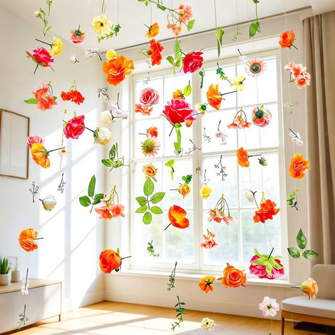 Guirlande Fleurs Suspendue décoration Imitation pour Murs Jardin fête bébé (1/4)