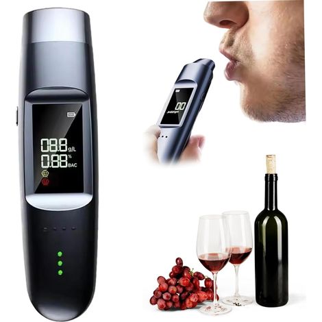 Alcoltester 2-delige, tester digitale BAC 0,000-0,199%, display LED, verde/Geel/Rood