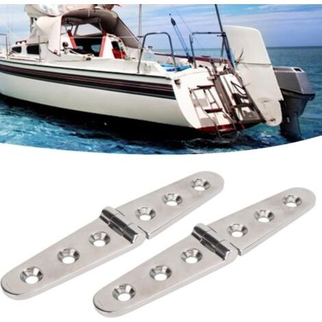2 charnières à sangle,acier inoxydable 316,épaisseur 4mm,finition polie miroir,pour bateau porte abri (1/5)