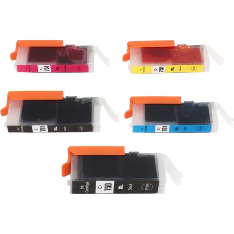 Lot de 5 cartouches d'encre compatibles pour PIXMA MG5470 - Noir Noir Cyan Magenta Jaune 5 couleurs - Impression nette et fluide - Cartouches solides (1/5)