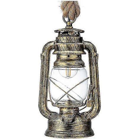 Lustre à pétrole, lustre à pétrole rétro rustique (doré) (1/5)