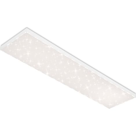 Panneau LED, plafonnier à gradation, plafonnier avec bord lumineux, décor étoilé, contrôle de la température de couleur, 38 Watts, 3 800 lumens, blanc, 1195 x 295 x 69 mm (1/4)