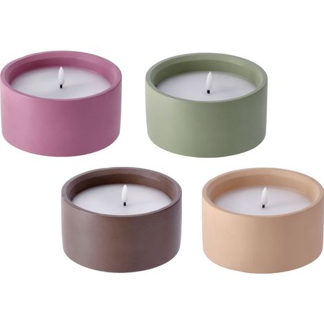 1 Pezzo Candela Decorativa con Vasetto in Cemento a 1 Led 15 x 8 cm 4 Colori (1/2)