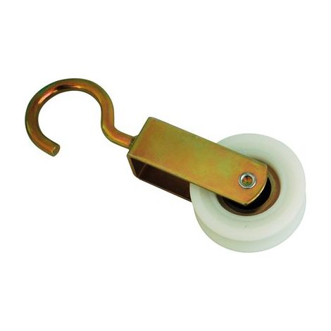 CARRUCOLA NYLON + CUSCINETTO + GANCIO - ZINCATO D.MM 50- 6 pezzi