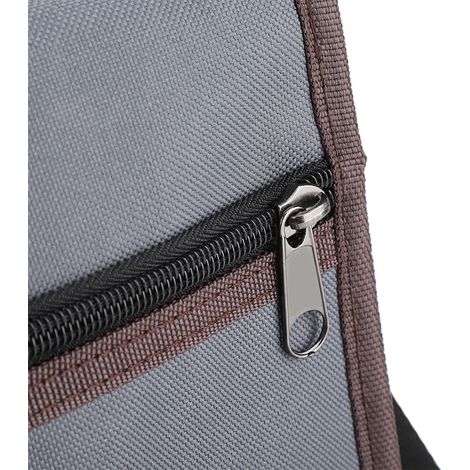 Sacoche porte-outils en tissu Oxford épais, avec bandoulière et organiseur, pour électricien et réparateur (gris) (1/5)