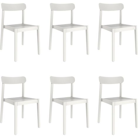 garbar ELBA Set 6 Silla Interior, Exterior Blanco