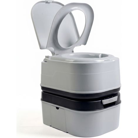 Briebe WC1195G Inodoro WC Portátil Químico Adultos 24L Camper, Camping, Auto Caravana Vater Descarga Agua 20L  Gris