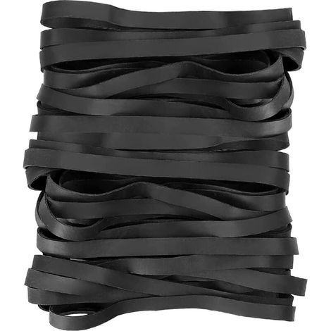 100 Stück Gummibänder, 8,5 cm x 5 mm breit, schwarze Gummibänder, wiederverwendbare elastische Bänder, Gummibänder für Büro, Haushalt und Schule (1/5)