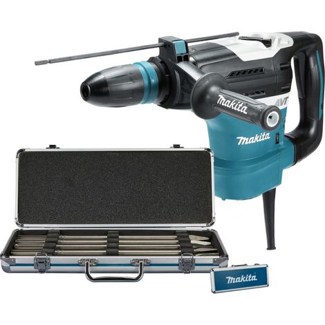 MAKITA Pack Perfo-burineur SDS-Max 1100W HR4013C + Coffret 5 Outils Burinage SDS-MAX D-42472 (1/5)