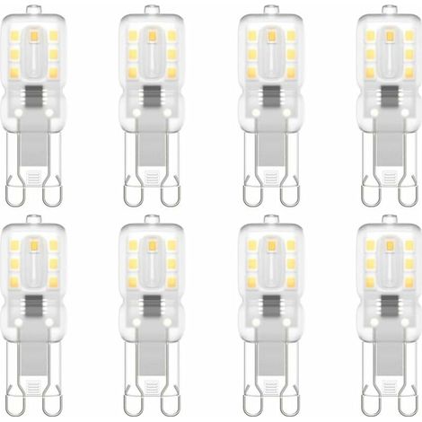 Ampoule LED G9, G9 LED 220V Blanc Naturel 3000K 3W Equivalent à Halogène 30W Halogène Lumière 8-Pack (1/5)