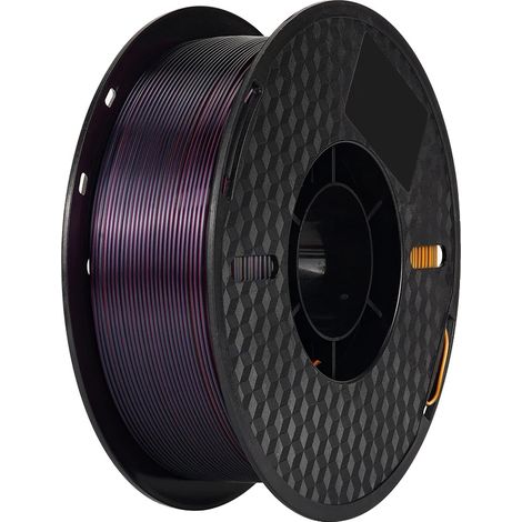 Filamento per stampante 3D, PLA ecologico, sfumatura multicolore, rosso, viola, nero (1/2)