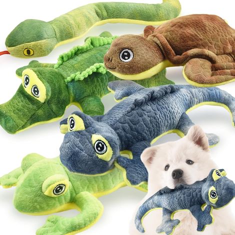 Lot de 5 Jouets à Couineur pour Chien, Peluches Résistantes, Jouets à Mâcher Doux pour Tous Les Chiens (1/5)