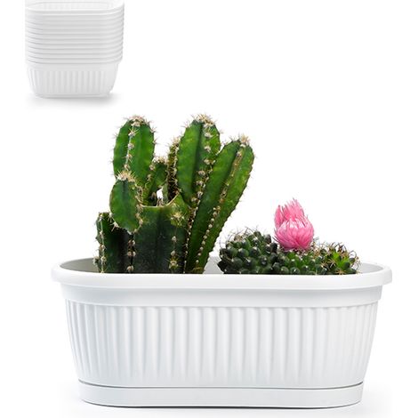 PLASTICFORTE jardinera mini 25x12,5x9,5 cm blanca sin plato , Jardinera 25 x 12,5 x 9,5 cm. 115901Fabricado en plástico de alta calidadColor blancoIncluye ondulaciones&lt (1/2)