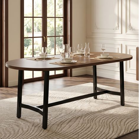 MEUBLIV Esstisch 180x80 cm Braun – mit abgerundeten Ecken (1/5)