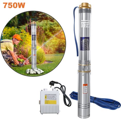 Hengda Pompa per Pozzi Profondi 0.75 KW 92MM. Pompa per Acqua Sommersa da 4000L per Ora con Cavo 20M (1/5)