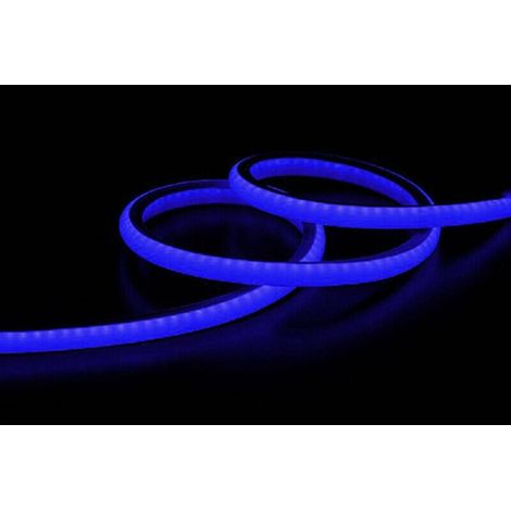 TrAdE Shop Traesio - Strip Led Neon Flessibile Striscia Decorativa 5 Mt Ip65 Vari Toni Di Luce U-12v - -Blu - (1/2)