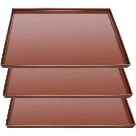Lot 3pcs Tapis Déshydrateurs en Silicone Réutilisables, Faciles à Nettoyer, pour Séchoir à Fruits et Cuisson Four, Accessoires Pâtisserie Polyvalents'-'- (1/5)