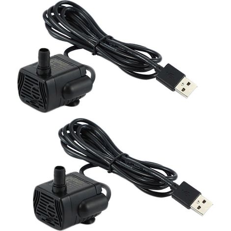 Set mit 2 ultraleisen 5V 70cm tauchfähigen bürstenlosen USB-Mini-Wasserpumpen für Springbrunnen und Aquarien (1/5)