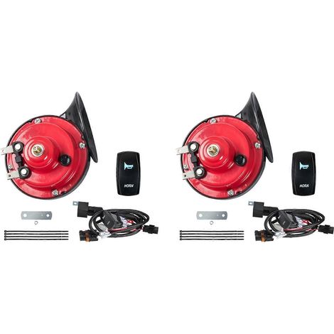 Kit de klaxon universel 12 V avec interrupteur à bascule pour 2 UTV/VTT Polaris RZR 800 XP Ranger Can-Am Maverick X3 Arctic pour CF Moto (1/5)