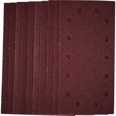 Draper 1/2 Sanding Sheets with Hook and Loop, 115 x 230mm, 40 Grit, Pack of 10 (1/5)