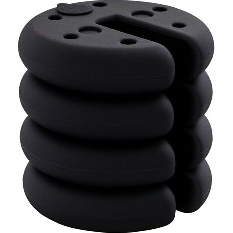 Kit de 4 poids pour tentes et pavillons Outsunny - Poids de réception, lestage jusqu'à 5 kg, Ø 25 x 6 cm, noir