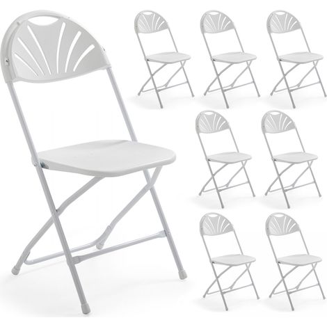 8 chaises pliantes de réception blanches (1/5)