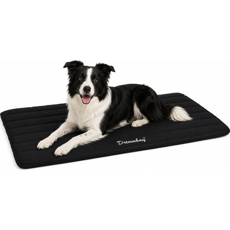 Panier Chien - Coussin Chien et Chat orthopédique Noir - Coussin déperlant - Parfait pour Cages métalliques - 100,5x63x2,3cm (1/5)