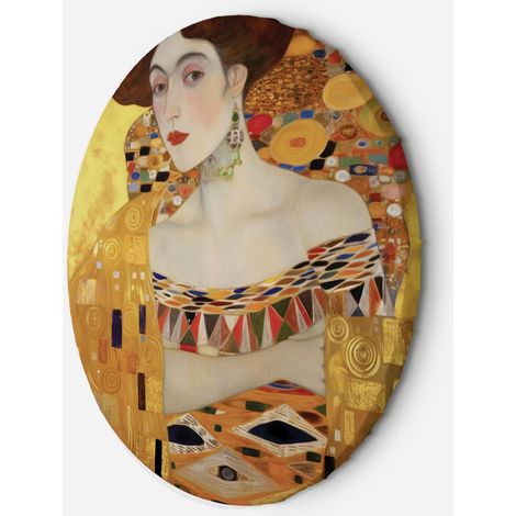 Tableau sur toile Image circulaire - Portrait de femme en or - G. Klimt 60x60 (1/5)