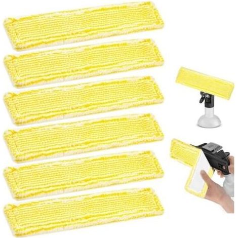 6PCS Bonnettes pour Nettoyeur Vapeur Tampons de Nettoyage en Microfibre Housse de Nettoyage de Rechange Mop Remplacement des Tampons Compatible avec Karcher WV2 WV5 WV6 Plus (1/4)