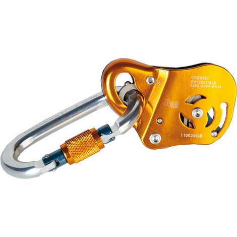 Protection antichute amovible pour l'alpinisme, l'escalade et la descente (avec système autobloquant) (1/3)