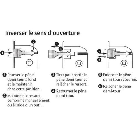 Serrure Encastrée - Axe 40 mm - Coffre 135 mm - Pêne Réversible - Têtière Bouts Ronds - Blanc (1/5)
