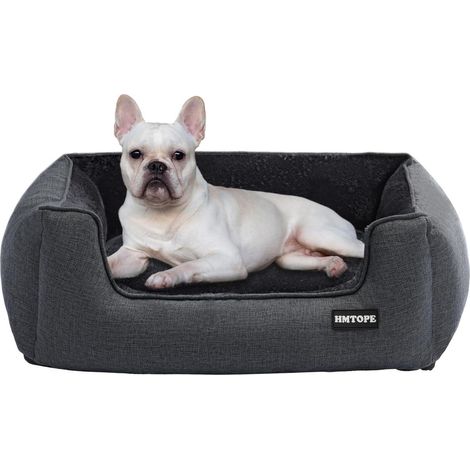 Hundebett Hundesofa abnehmbar L 76 x B 61 x H 23 cm Dunkelgrau (1/5)
