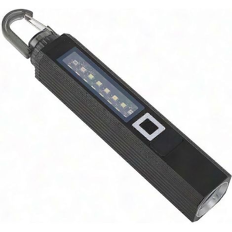 Ultrahelle LED-Taschenlampe, hohe Lichtleistung, USB-aufladbar, 3 Modi, eingebauter Haken, ideal für Camping, Wandern, Angeln, Jagen, tragbar und langlebig. (1/5)