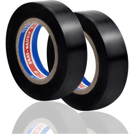 2 Rouleaux Ruban Adhésif Isolant, Ruban Électrique, Haute Température la Résistance PVC Tape, Ruban Adhésif Gaffer, 16mm × 6m (Noir) (1/5)