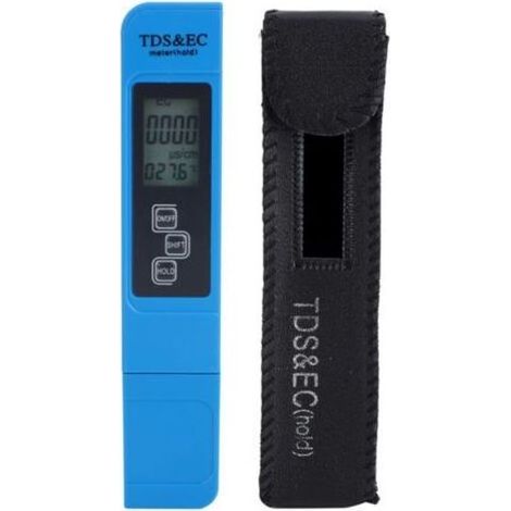Testeur de Conductivité Électrique 3 en 1 Bleu. Stylo de Mesure TDS EC pour l'Analyse de Qualité de l'Eau - (1/3)