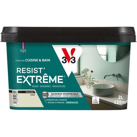 Peinture multi-supports Cuisine & Bain Resist'Extrême® V33 Beige sable satin 0,5L