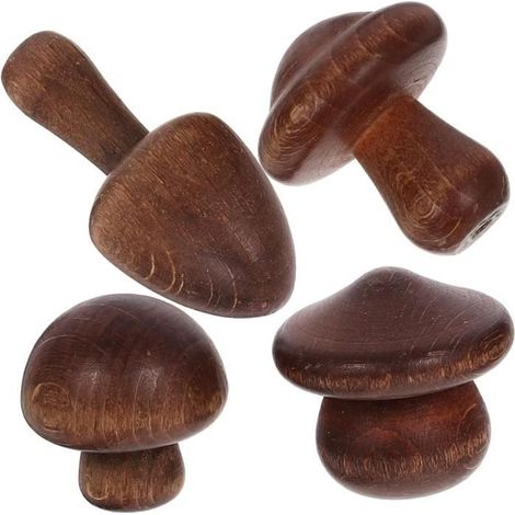 Patère - Décoration Murale - Bois Massif - 4 Pièces - Design Contemporain - Marron (1/4)
