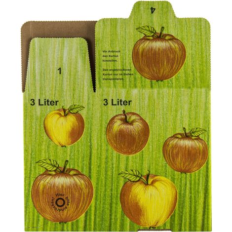Bag in Box Karton 3 L Liter Apfelsaft Schachtel Saftkarton Faltkarton Pappkarton (1/5)