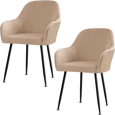 JSSEVN-Lot de Housse de Chaise Extensible Housse de Fauteuil en Velours Couverture de Chaise avec Accoudoirs Housses de Chaises de Salle à Manger ( 2PCS) (1/5)