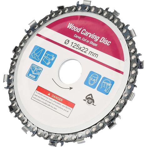 5inch Red Angle Grinder Chain Plate Grinding Wheel Wood Carving Saw Disc (125mm)