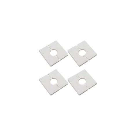 Bride divisée murale de 4pcs, couvercle carré en plastique ABS avec un diamètre de 33 mm, couvercle de tuyau à eau mural, blanc, blanc (1/5)