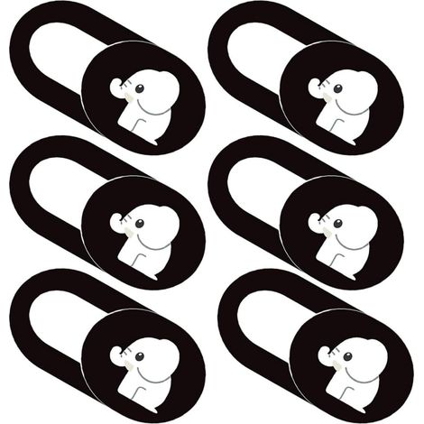 Cache Webcam Coulissant Motif Éléphant Blanc Ultrafin 6 Pièces Plastique ABS pour Ordinateur Portable Usage Personnel Protection Vie Privée (1/5)