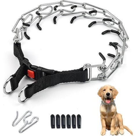 Collier Etrangleur pour Chien(3.5 mm x 50 cm), Réglable Anti Aboiement Chien, Nylon Collier de Dressage Réglable pour Gros Chien Animal Domestique, Métal Collier Dressage Chien, Dressage en Plein Air (1/5)