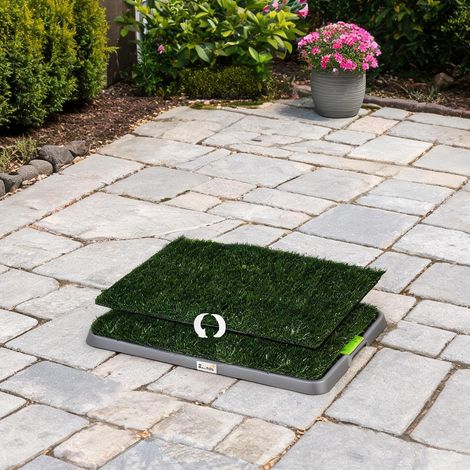 Toilette pour chien en polyéthylène avec tapis de gazon (1/5)