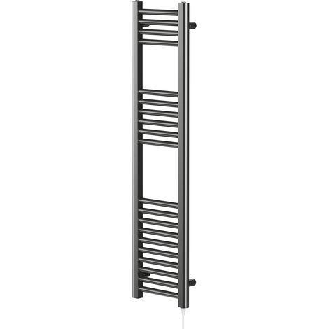 Colore Gunmetal Grey 1200mm x 300mm Straight Electric Heated Towel Rail (1/5)