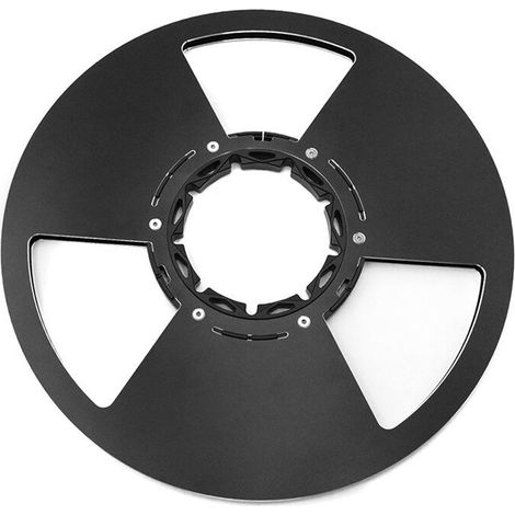 Bobine de Bande Vide de 10 Pouces, 3 Trous, Bord de Moyeu en Aluminium Poli pour Magnétophones, Noir