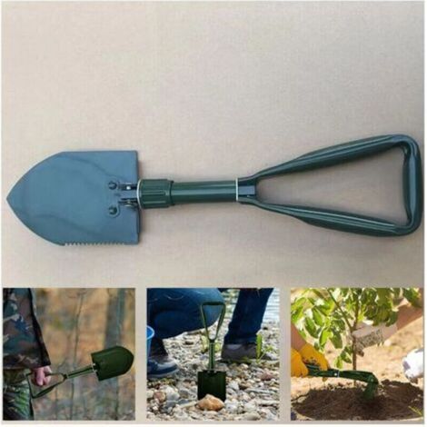 Pelle de jardin en acier au carbone ultra-stable et haute résistance, pelle pliante multifonction, pelle de camping, accessoire indispensable pour les activités de plein air (verte) (1/5)